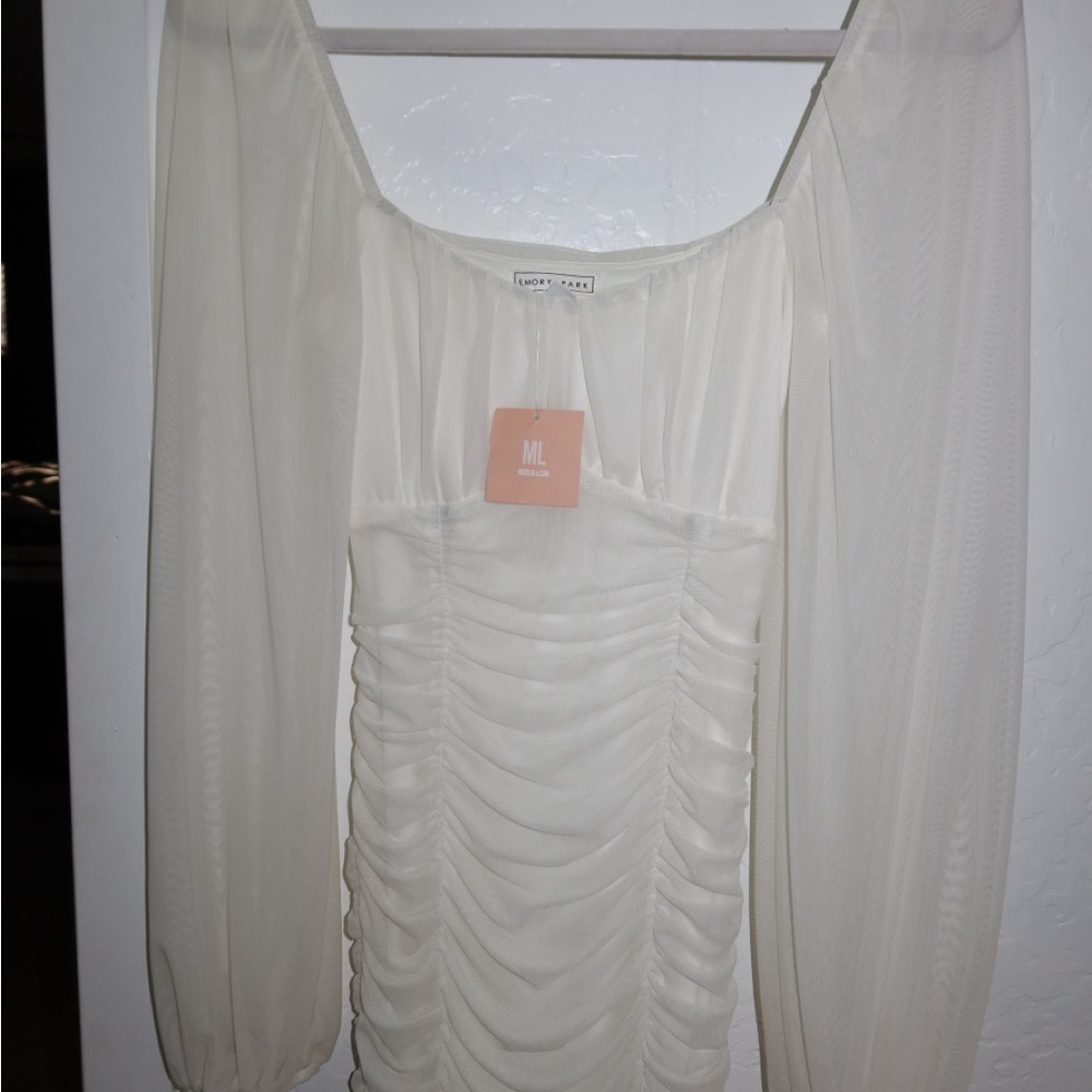 Miss Lola white long sleeve mini dress